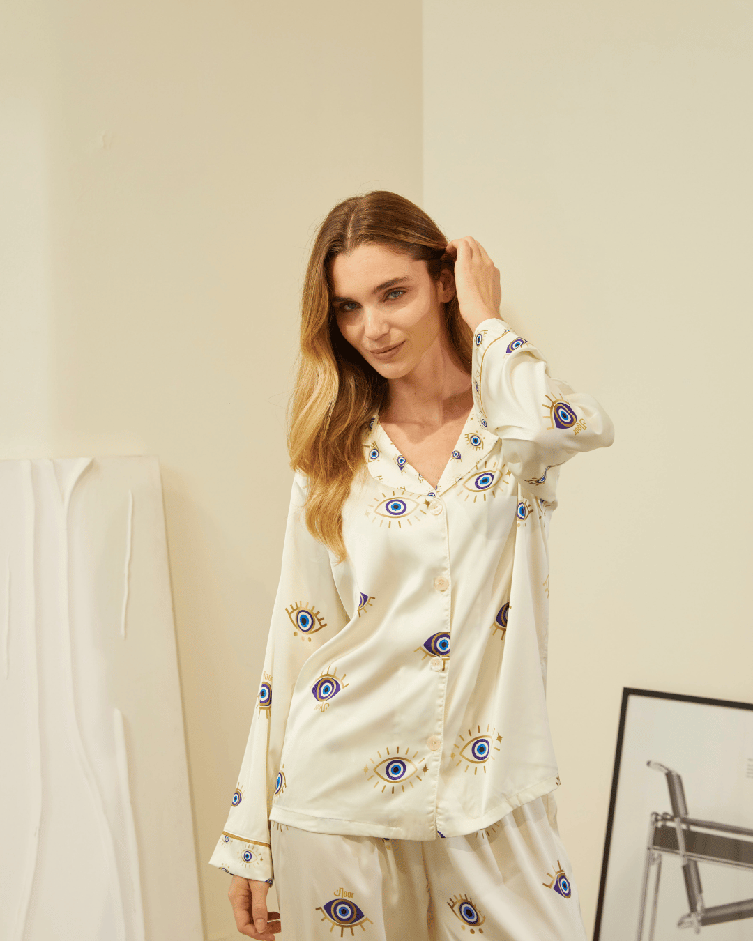 PREVENTA SEDA OJOS TURCOS  PANTALON