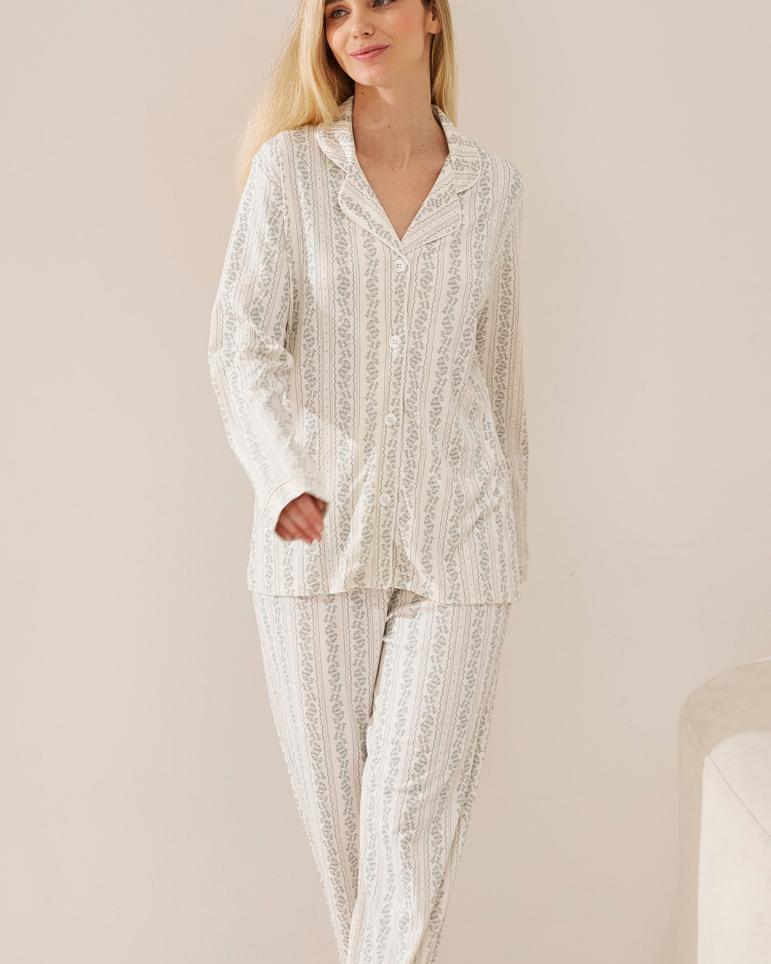 Pijama Flores Cotton